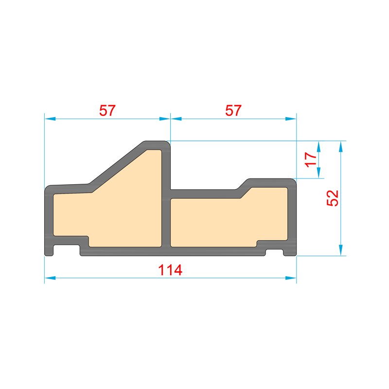 Glasvezel dorpel BI-C57-114 geïsoleerd