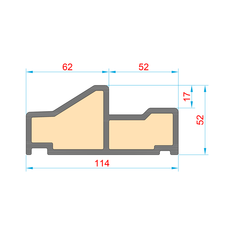 Glasvezel dorpel BI-C52-114 geïsoleerd