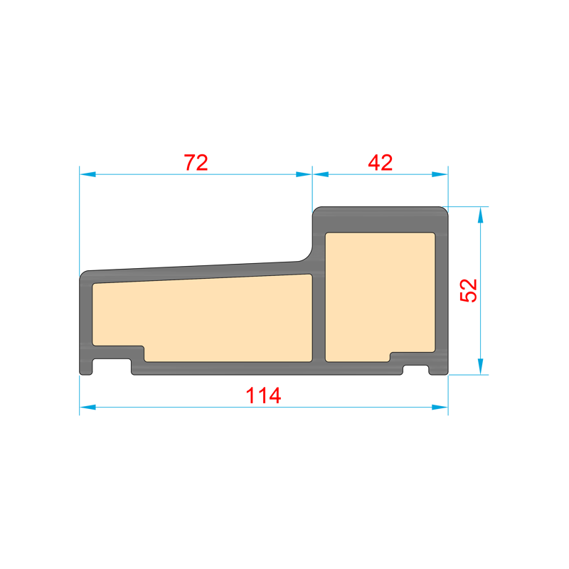 Glasvezel dorpel BU-A72-114 geïsoleerd