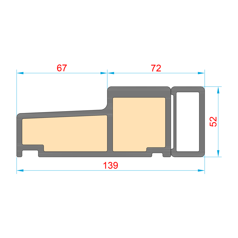 Glasvezel dorpel BU-A67-139 geïsoleerd