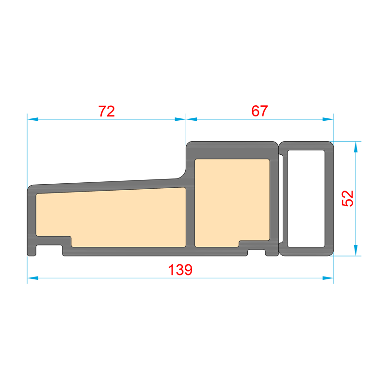 Glasvezel dorpel BU-A72-139 geïsoleerd