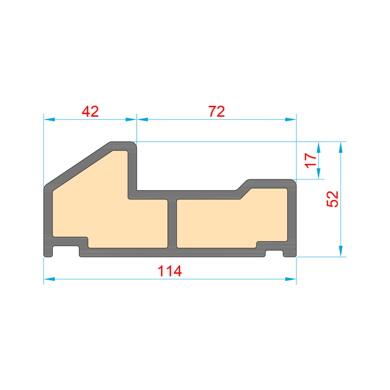 Glasvezel dorpel BI-C72-114 geïsoleerd