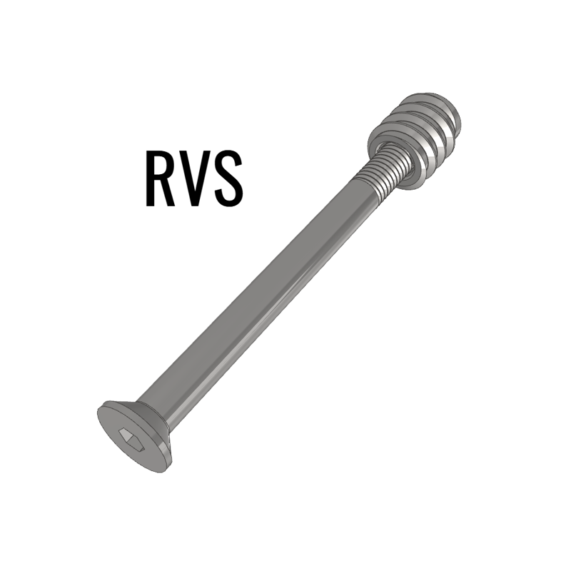 RVS FastTwist M8x100mm plus RVS insert 14x18mm (10 setjes)